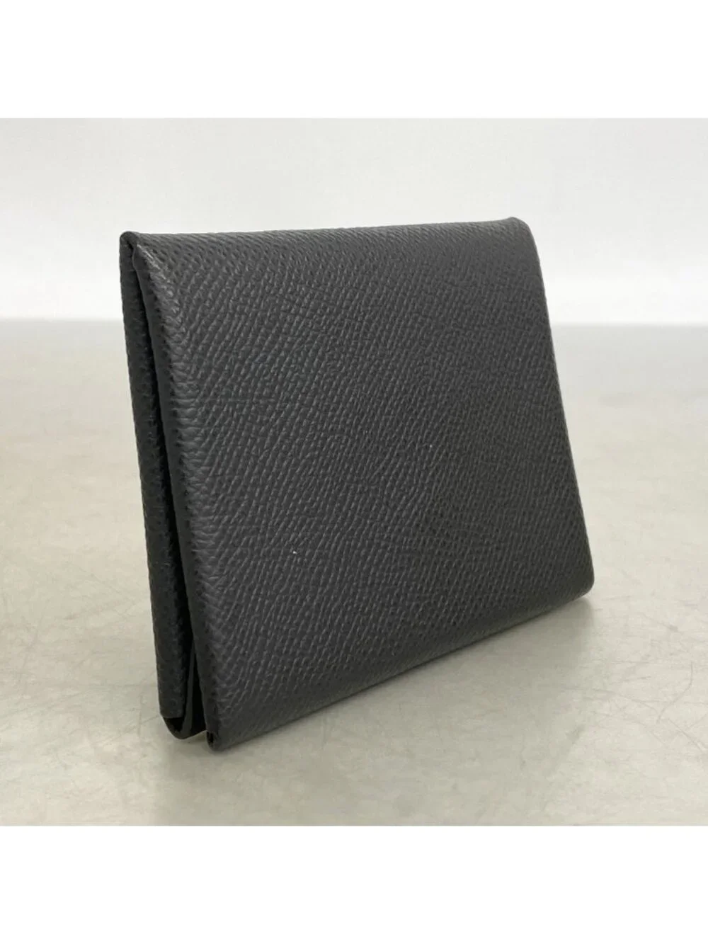 Hermes Coin Purse Calvi Duo Veau Epsom Black Silver